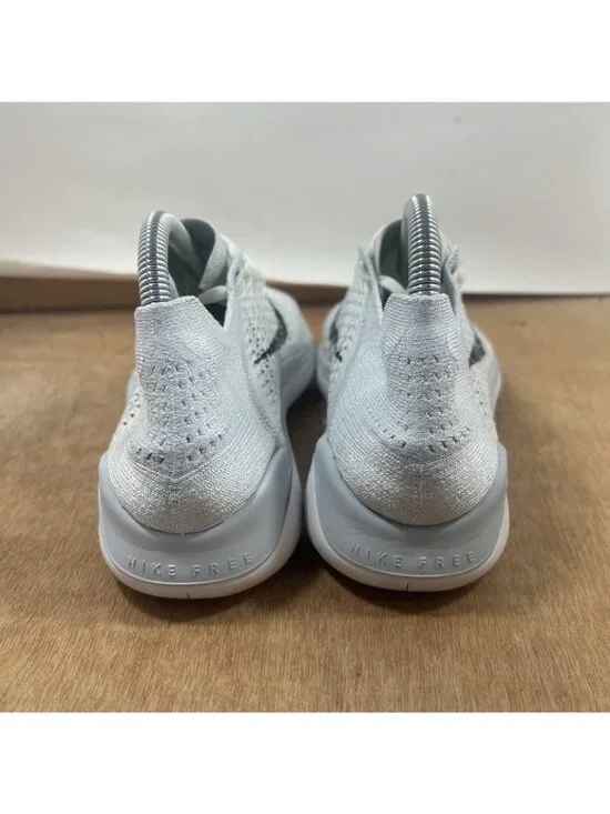 Nike Free RN Flyknit Womens Size 9.5 US White Platinum Athletic Shoes 942839-100 - Picture 4 of 9